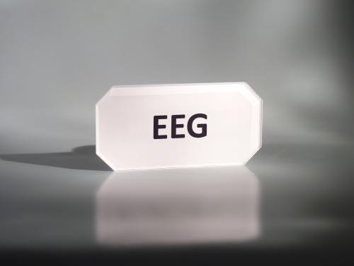 Praxisschild Acrylglas "EEG" 70 x 140 mm Achteck