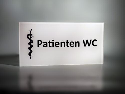 Praxisschild Acrylglas "Patienten WC" 70 x 140 mm