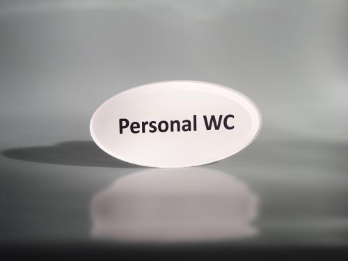 Praxisschild Acrylglas "Personal WC" 70 x 140 mm Oval