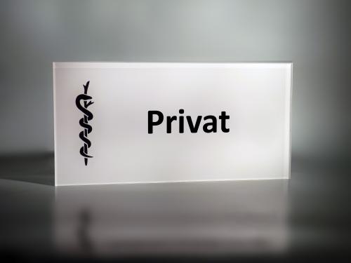 Praxisschild Acrylglas "Privat" 70 x 140 mm