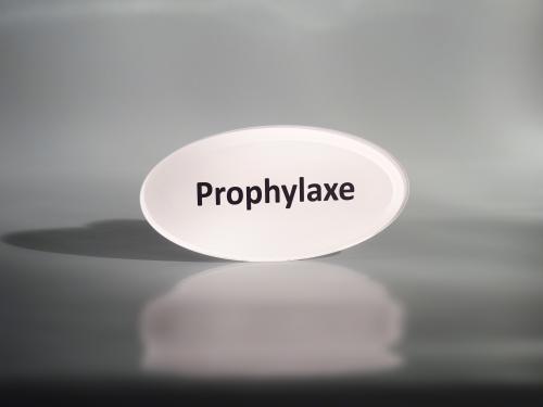 Praxisschild Acrylglas "Prophylaxe" 70 x 140 mm Oval
