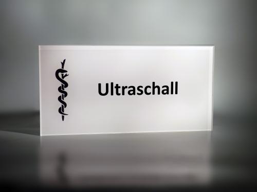 Praxisschild Acrylglas "Ultraschall" 70 x 140 mm