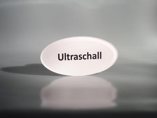 Praxisschild Acrylglas "Ultraschall" 70 x 140 mm Kreis